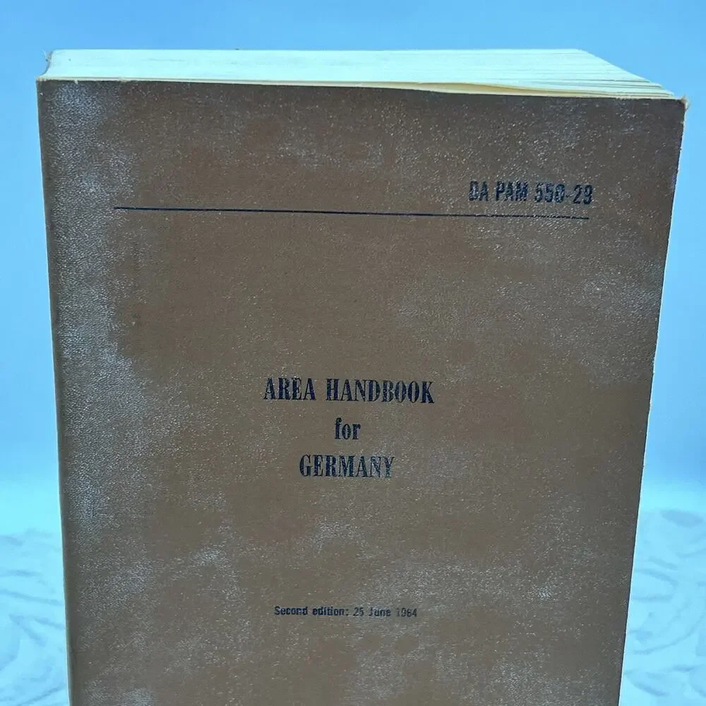 Military handbook, Rare DA Pam #550-29, Area Handbook for Germany June 1960